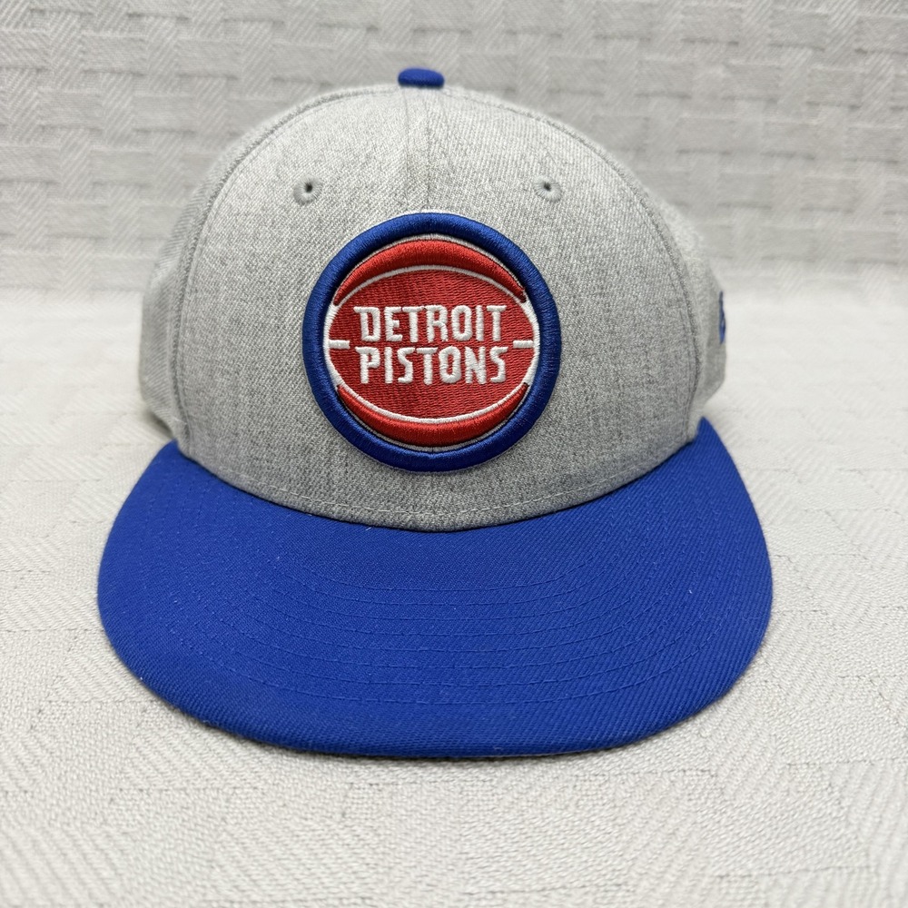 Detroit Pistons Hat Cap Fitted Mens 7 3/8 Gray NBA Basketball 59FIFTY New Era